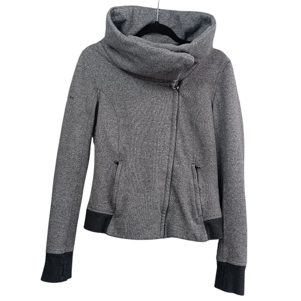 LULULEMON Karmacollected Jacket Heathered Speckled Black Women's 8 Zip Collared